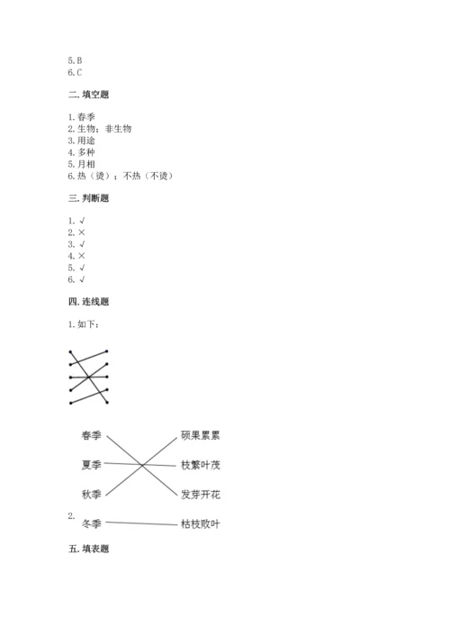 教科版二年级上册科学期末测试卷及完整答案（网校专用）.docx