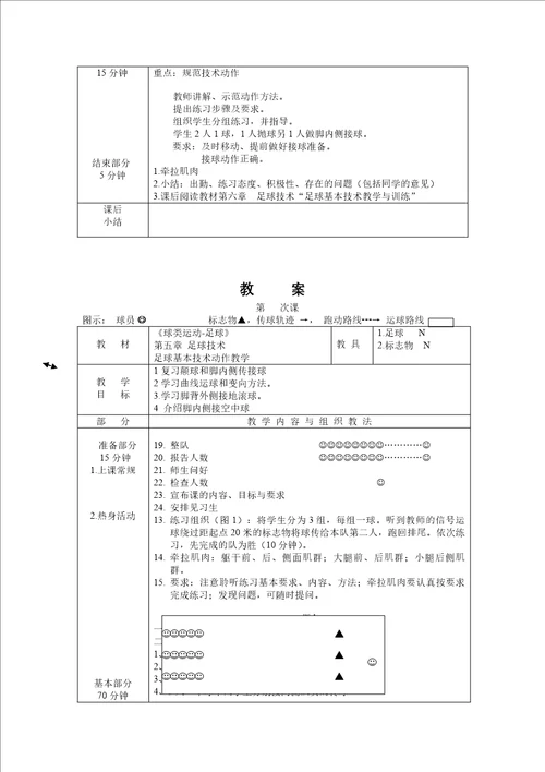 公共体育课足球教案设计17课时