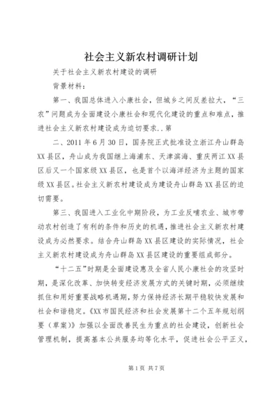 社会主义新农村调研计划.docx