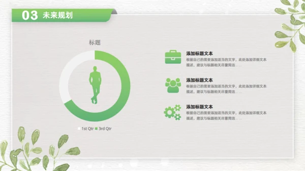 卡片式创意绿色清新风商务通用PPT模板