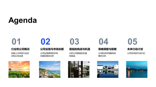 旅游业半年报告PPT模板