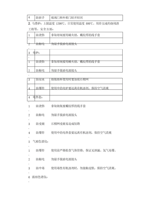 化验室安全操作手册