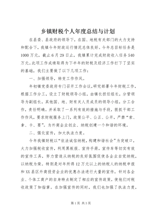 乡镇财税个人年度总结与计划.docx