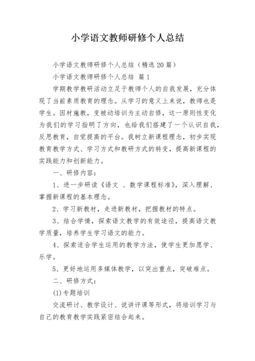 小学语文教师研修个人总结.docx
