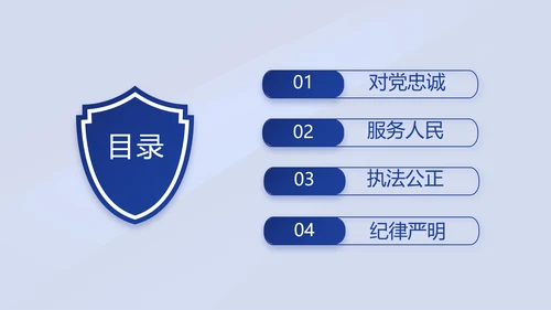 蓝色大气警察年终工作总结述职报告动态PPT模板
