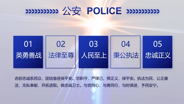 大气公安警察年终工作总结新年PPT