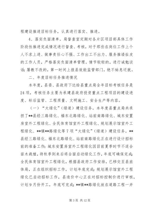 县重点工作完成情况的自查报告.docx