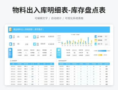 物料出入库明细表-库存盘点表