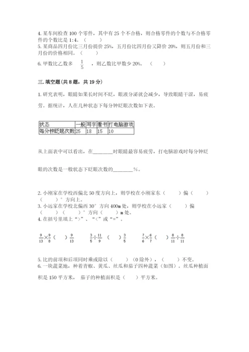 小学六年级数学上册期末考试卷附答案【完整版】.docx