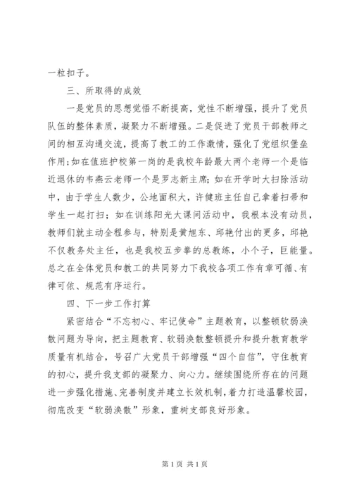 学校党支部整顿提升工作开展情况报告总结.docx