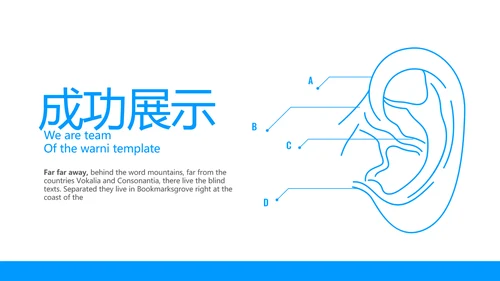 蓝色医疗耳科工作汇报动态PPT模板