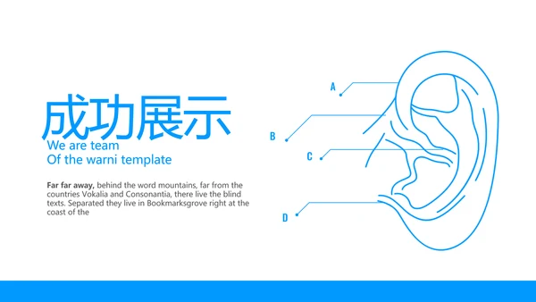 蓝色医疗耳科工作汇报动态PPT模板