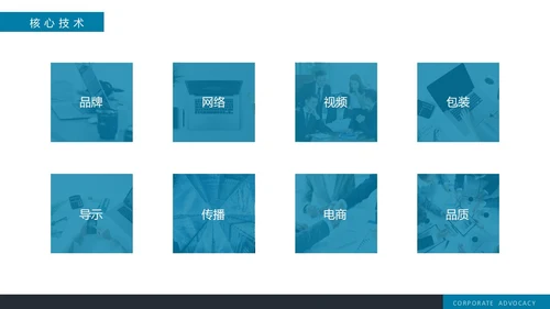 蓝色简约实拍风企业画册PPT模板公司