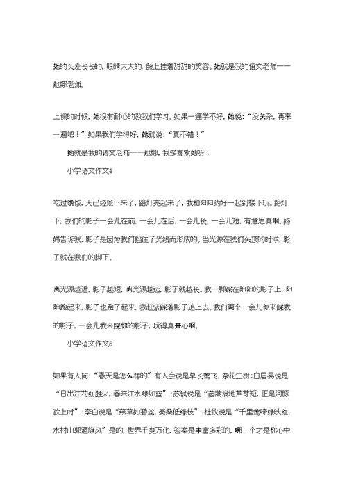 小学语文作文