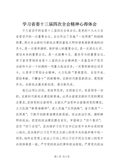 学习省委十三届四次全会精神心得体会.docx