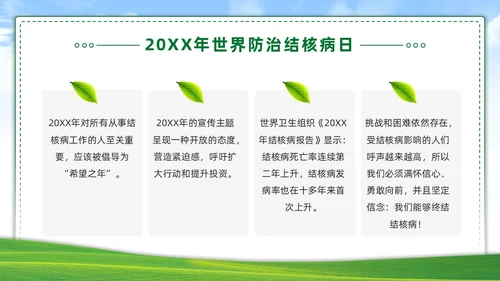 绿色简约世界防治结核病日你我共同努力终结结核流行PPT课件