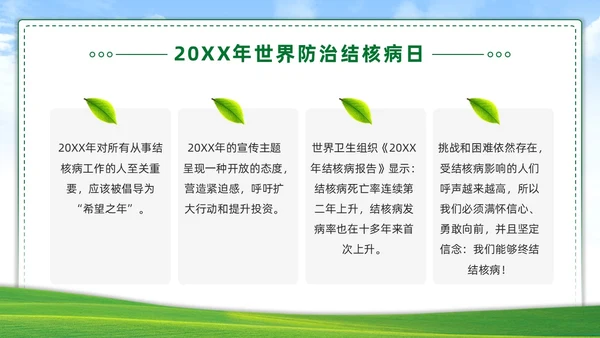 绿色简约世界防治结核病日你我共同努力终结结核流行PPT课件