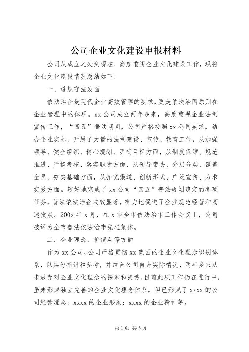 公司企业文化建设申报材料.docx