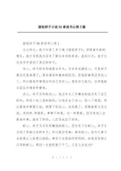 骆驼祥子小说56章读书心得5篇.docx