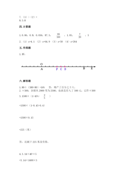 冀教版小学六年级下册数学期末综合素养测试卷【考试直接用】.docx