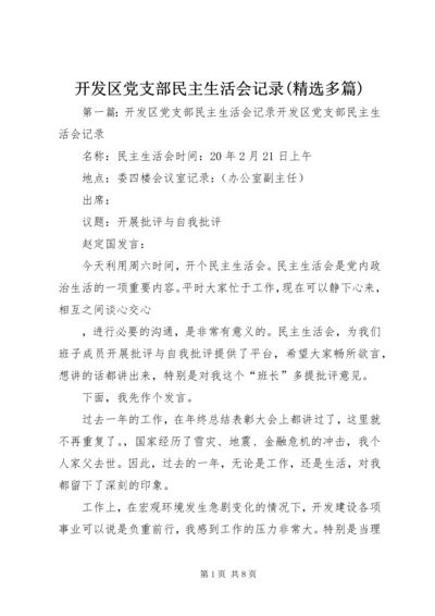 开发区党支部民主生活会记录(精选多篇).docx