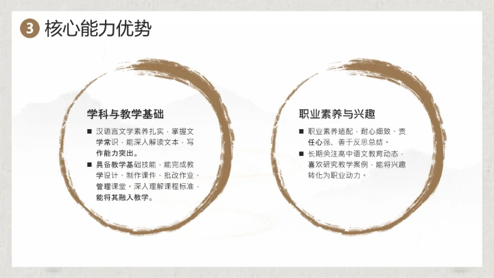 棕色水墨风汉语言文学专业大学生职业生涯规划发展展示PPT模版