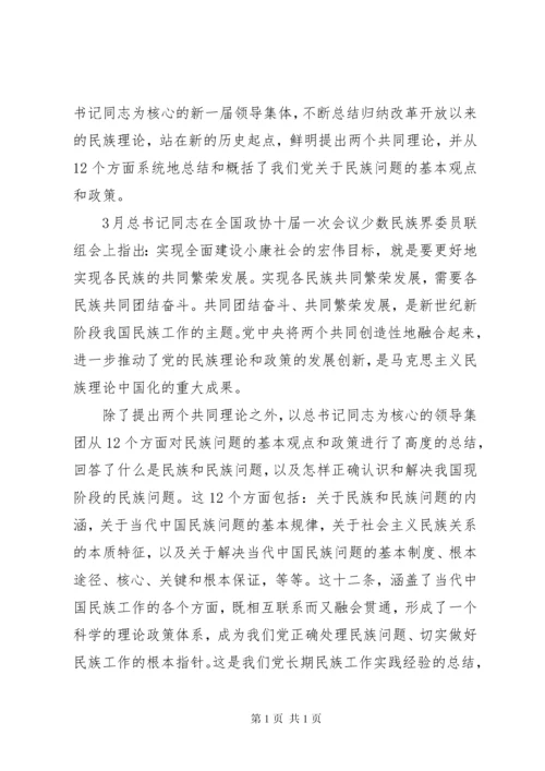 学习和贯彻民族理论和民族政策发言材料.docx