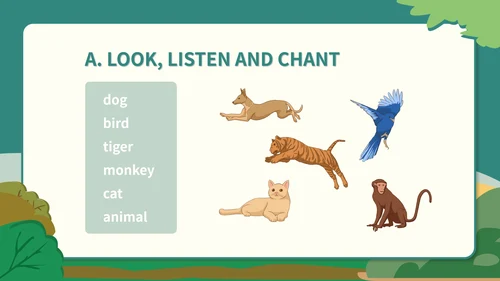 卡通动物英语《ANIMALS》教学课件PPT模板