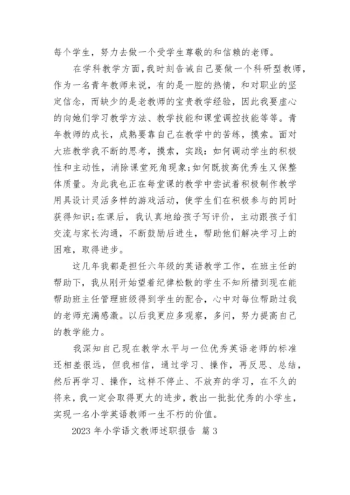2023年小学语文教师述职报告.docx