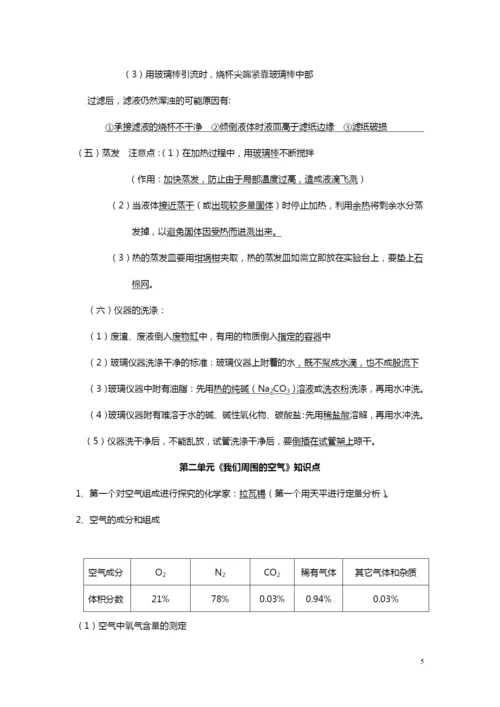 九年级化学新教材各章节知识点.docx