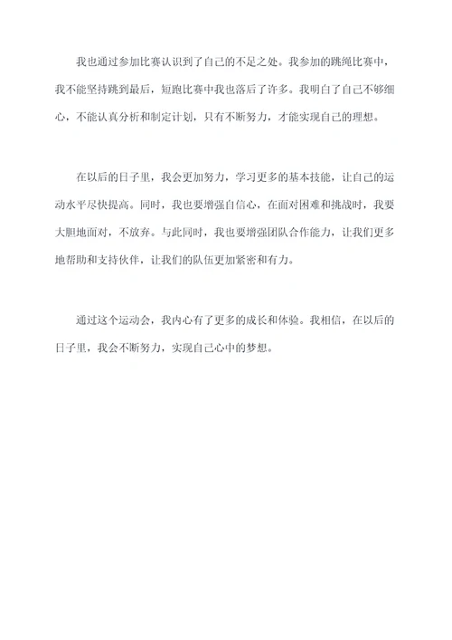 幼儿园运动会个人总结