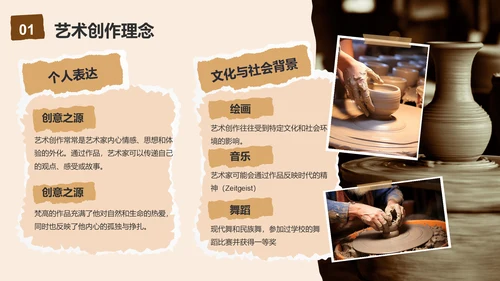 黄棕色复古风艺术设计类毕业答辩展示PPT模板