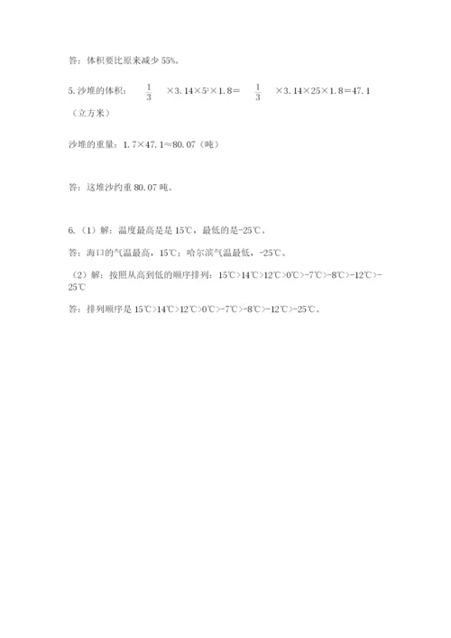 河南省平顶山市六年级下册数学期末测试卷附参考答案（培优）.docx