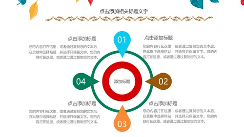 精美四色水彩树叶2017年年终总结PPT