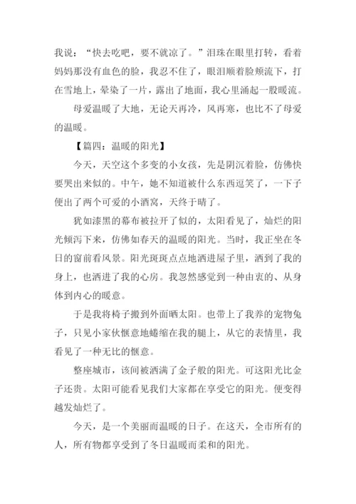 关于温暖的作文300字.docx