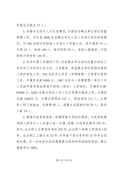 人力资源和社会保障局工作总结.docx