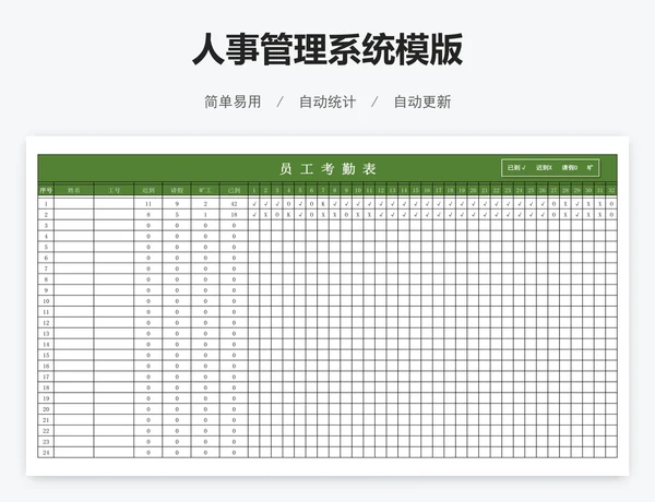 人事管理系统模版