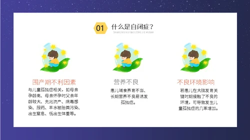 关爱自闭症儿童孤独的孩子通用PPT模板