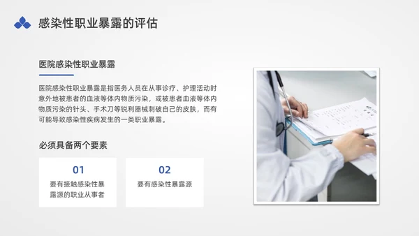 蓝色水彩简约插画医务人员职业暴露培训PPT课件