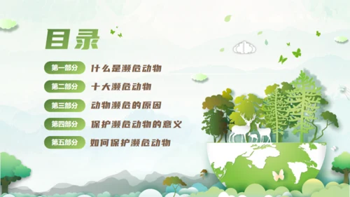 保护濒危动物，拯救美好生命通用PPT模板