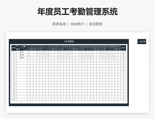 年度员工考勤管理系统