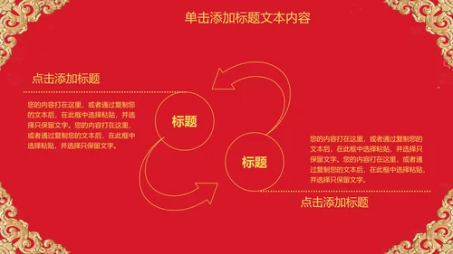 红色大气开业庆典欧式风格PPT模板
