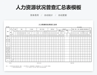 人力资源状况普查汇总表模板