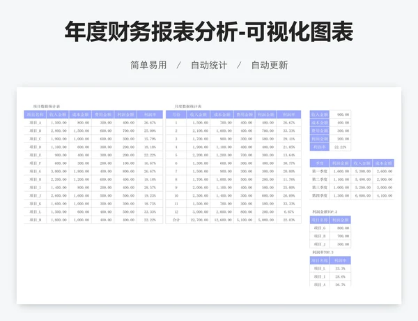 年度财务报表分析-可视化图表