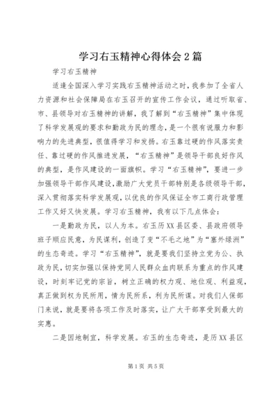 学习右玉精神心得体会2篇.docx