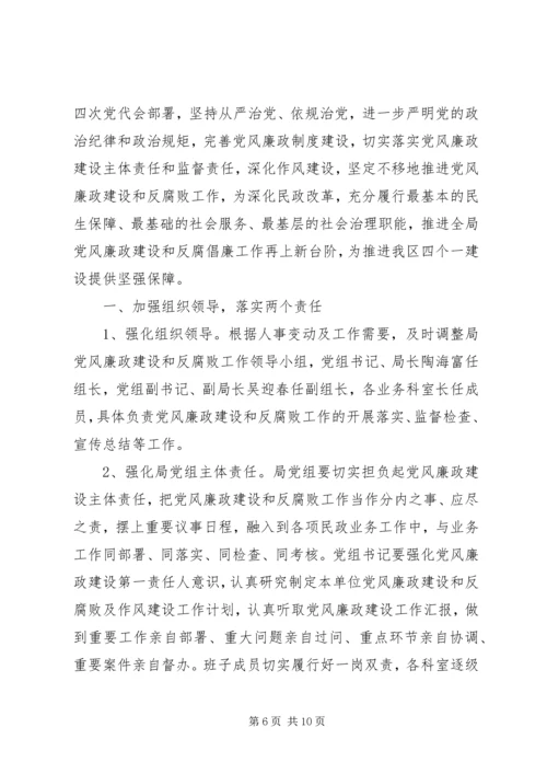 民政局XX年党风廉政建设工作计划 (2).docx