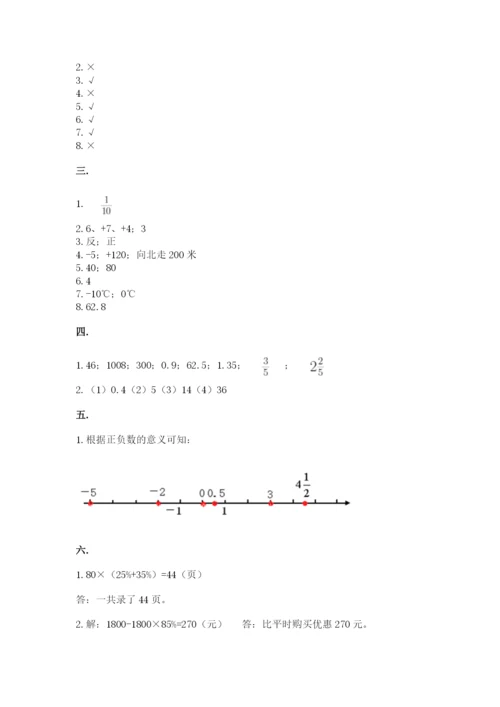 北京版数学小升初模拟试卷含答案【基础题】.docx