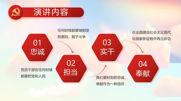 大气党建党支部工作总结汇报PPT党课