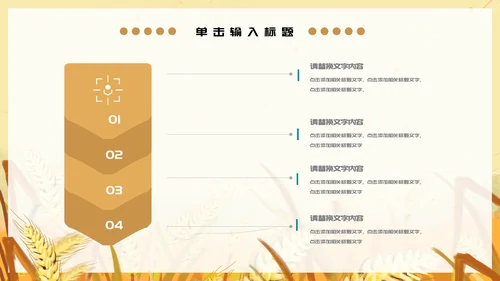 黄色卡通简约芒种节气通用PPT模板