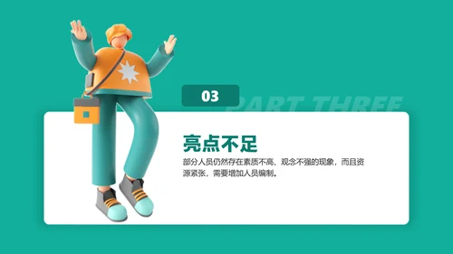 绿色3D风年末述职工作汇报PPT模板
